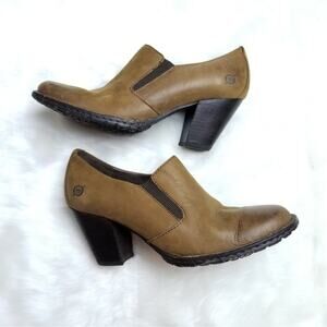 Born Gertrude leather slip on bootie brown…